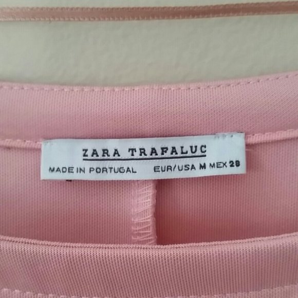Zara Trafaluc Pink Dolman Sleeve OVERSIZED Crop Top EUC sz M - Picture 2 of 4